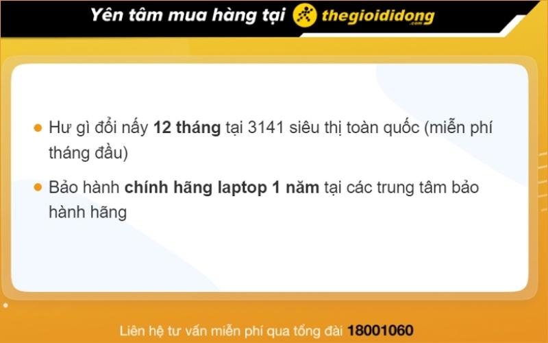 Chính sách bảo hành khi mua laptop tại Thế Giới Di Động 